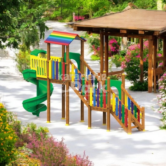 KAP 02 Klasik Ahşap Seri Oyun Parkı