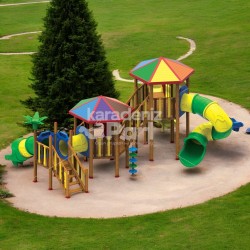 KAP 07 İki Kuleli Ahşap Seri Oyun Parkı